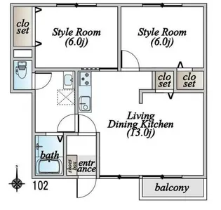 イーストヒルズSHONAN【1階】の間取り