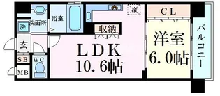 リーガル京都河原町五条II【6階】の間取り