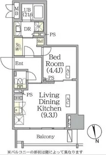 ザ・パークハビオ神楽坂レジデンスSouth【8階】の間取り