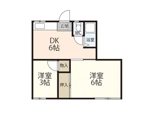 亀田アパート【1階】の間取り