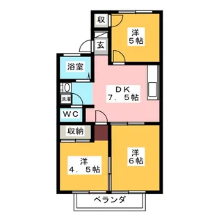 サンハイツ則武 北棟【2階】の間取り