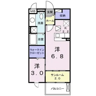 グラースB【1階】の間取り