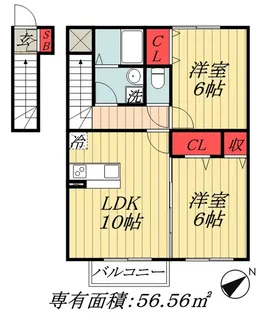 千葉県市川市本北方2【アパート】の間取り