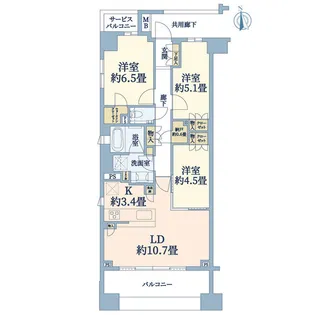 ブランズ綱島【2階】の間取り