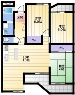 向島マンションA【3階】の間取り