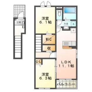 ル・ポール南新町【2階】の間取り