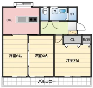 桃花ハイツI【3階】の間取り