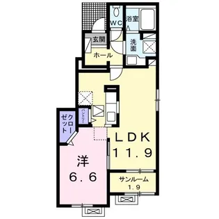 ソルディアス A【1階】の間取り