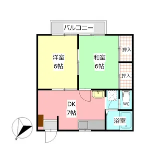 シティコーポ花園【2階】の間取り