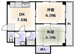 サンワード北田辺【4階】の間取り