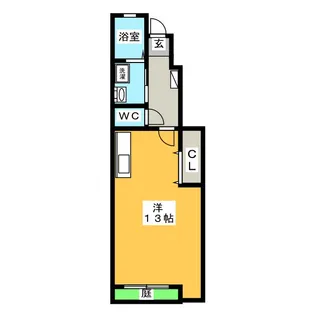 テックメイト二之宮【1階】の間取り