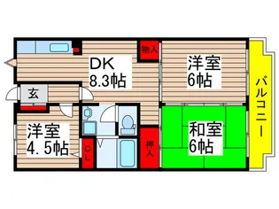本八幡マンション【4階】の間取り