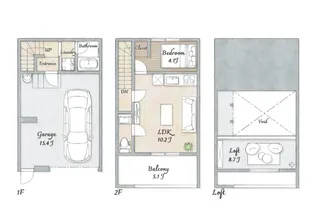 姫路市広畑区蒲田がレージハウスの間取り