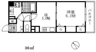 デルファーレ神戸三宮【6階】の間取り