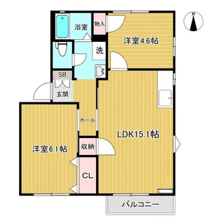 ビューラー美つ坦F【2階】の間取り