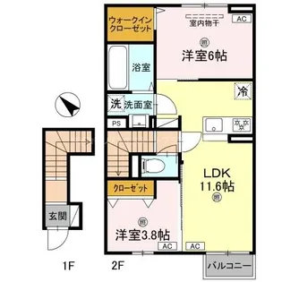 Claria萩【2階】の間取り