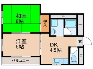 ファースト新北野【2階】の間取り