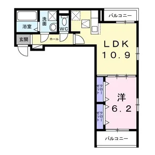 エクラ宝塚【1階】の間取り