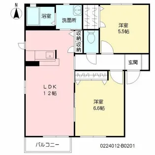 ユタカの里 B棟【2階】の間取り