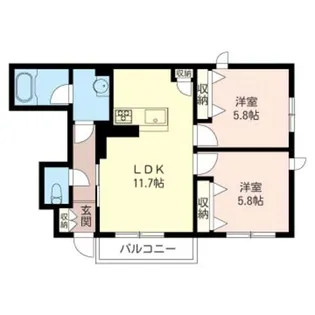 サンハルク金森【1階】の間取り