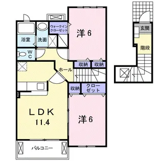 カトル・セゾン I【2階】の間取り