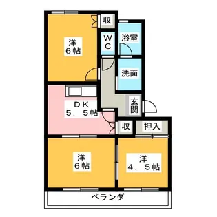 パークサイドふかだ【2階】の間取り