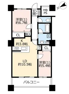 URI-linkタウンいちかわザタワーズイースト【36階】の間取り