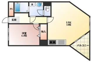 テアトルメゾン豊中【2階】の間取り