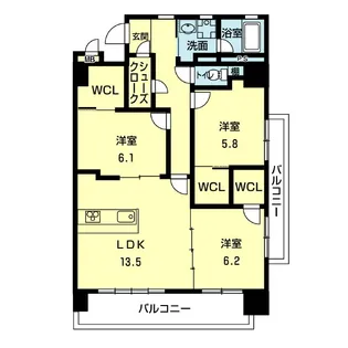 ウッドフォレスト熊本駅前【8階】の間取り