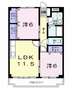 フラワーパレス【2階】の間取り