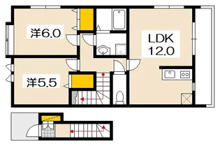 スカイテラス大野【2階】の間取り