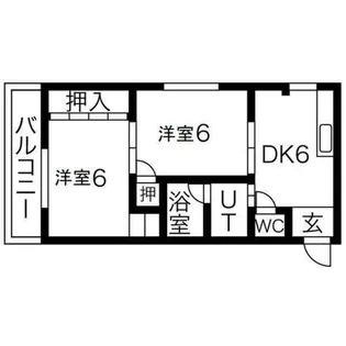 ラフィーネ三国【3階】の間取り