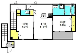 メゾンセカンドプレート【2階】の間取り