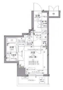 パレステュディオ文京根津【7階】の間取り