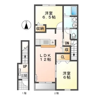 アンジェ・ロゼ【2階】の間取り