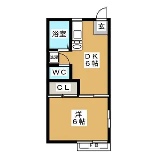 ウッドヴィレッジB【2階】の間取り