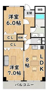 ナビ姫里【6階】の間取り