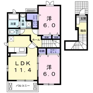 アドベントヒルズA【2階】の間取り