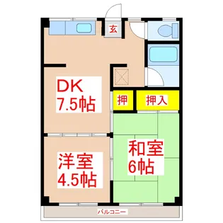 コーポ岩元【3階】の間取り