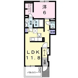 ノーブルロジュマン【1階】の間取り