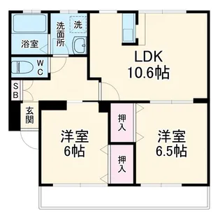 エクスバルミント【2階】の間取り