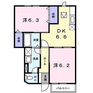 ソリアードクアルト【1階】の間取り