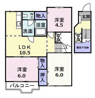 リバーハイツスワ【2階】の間取り
