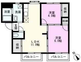 パレス春日部【1階】の間取り