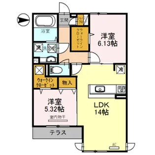 セントラル ポー B【1階】の間取り