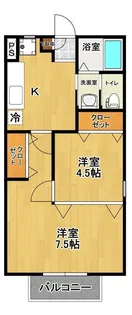 エスポワール石堂 B棟【1階】の間取り
