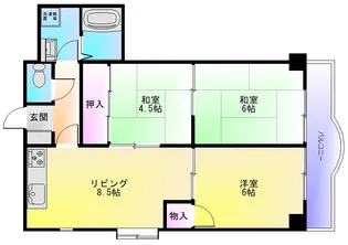北本町プラザ【5階】の間取り