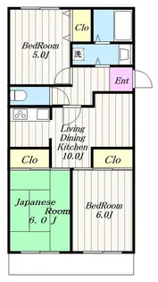 コリーヌ厚木【1階】の間取り