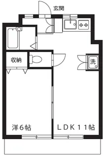 第6フラワーハイツ【2階】の間取り