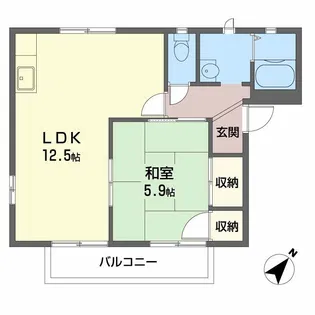サンローズ久米田A棟【1階】の間取り